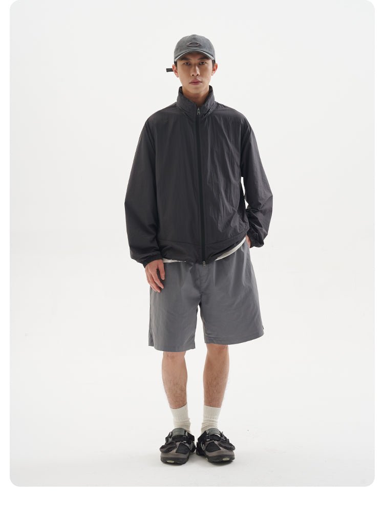 【UVカット】UPF100+ stand collar nylon jacket N3343 - NNine