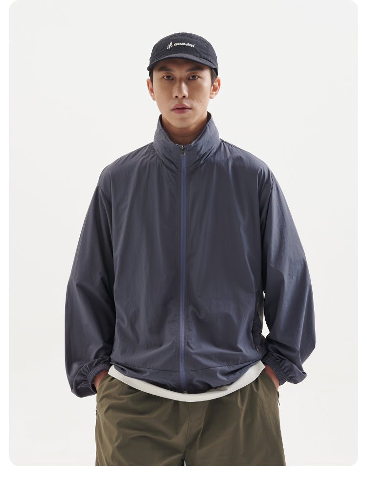 【UVカット】UPF100+ stand collar nylon jacket N3343 - NNine
