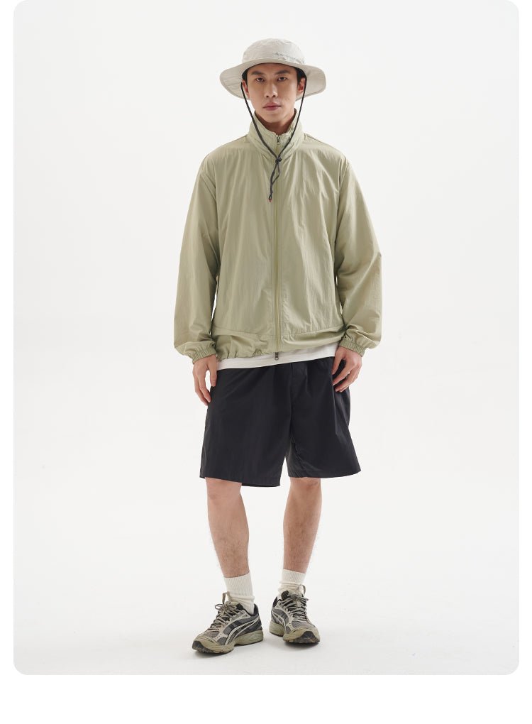 【UVカット】UPF100+ stand collar nylon jacket N3343 - NNine
