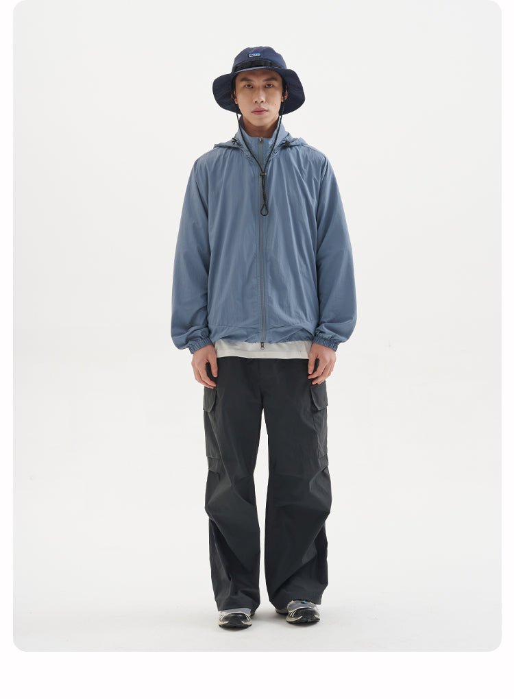 【UVカット】UPF100+ stand collar nylon jacket N3343 - NNine