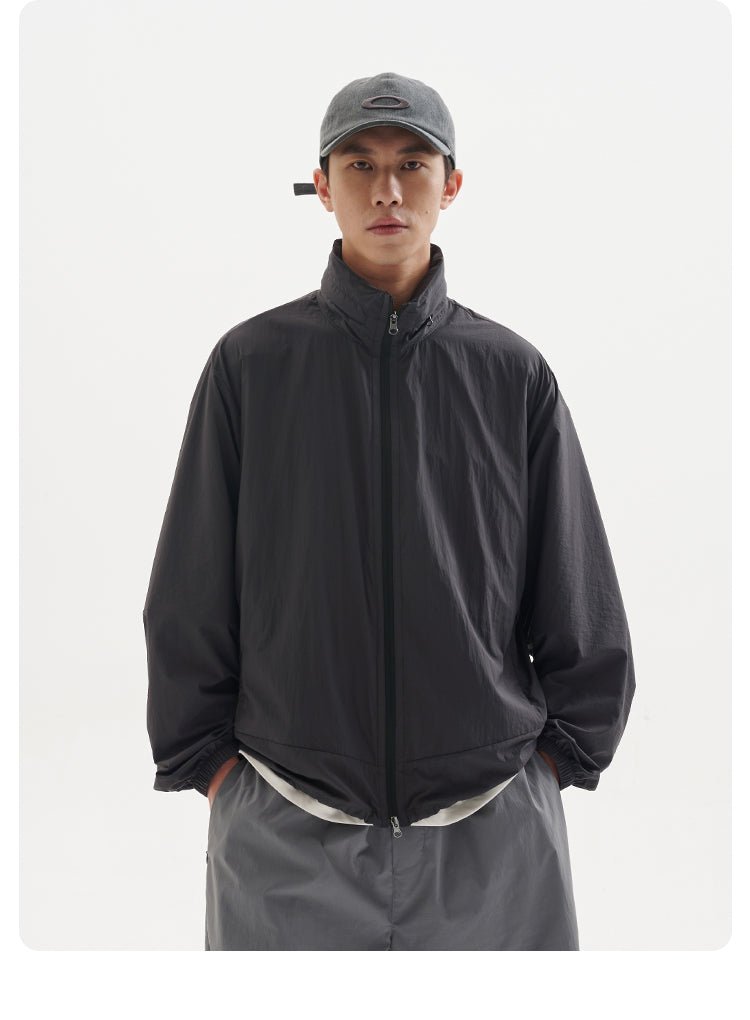 【UVカット】UPF100+ stand collar nylon jacket N3343 - NNine