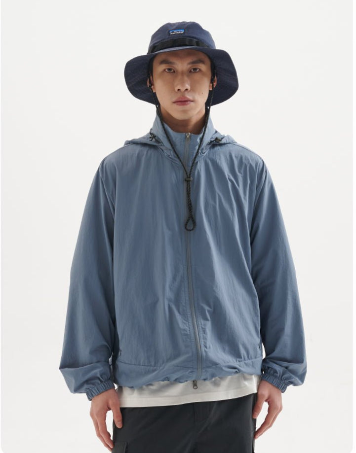 【UVカット】UPF100+ stand collar nylon jacket N3343 - NNine
