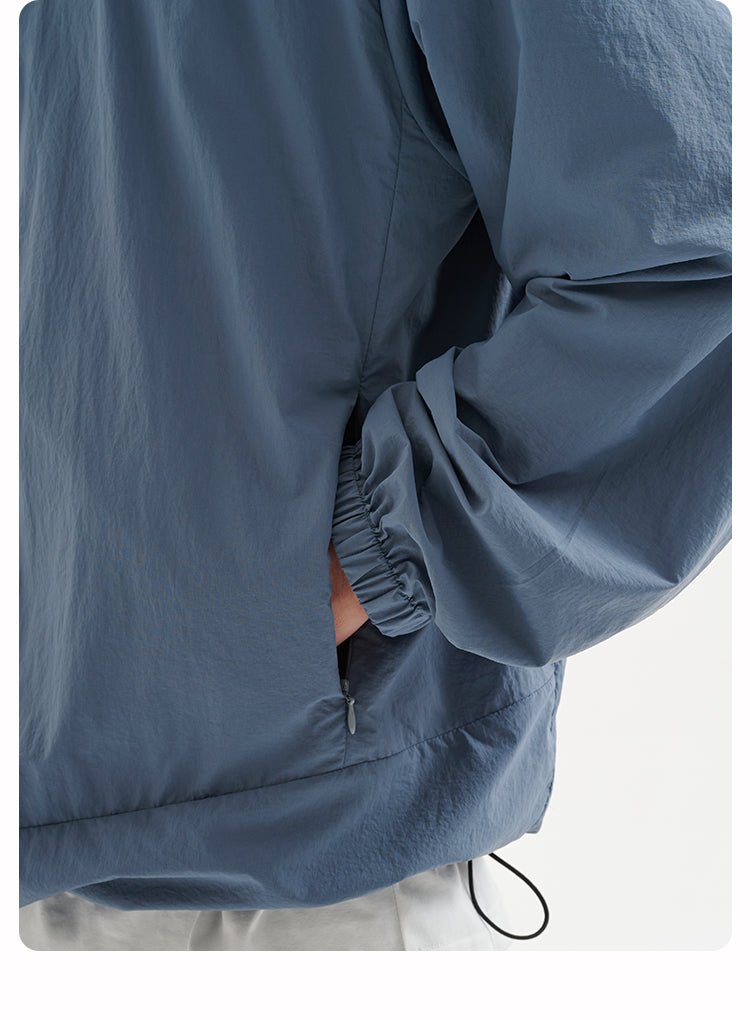 【UVカット】UPF100+ stand collar nylon jacket N3343 - NNine