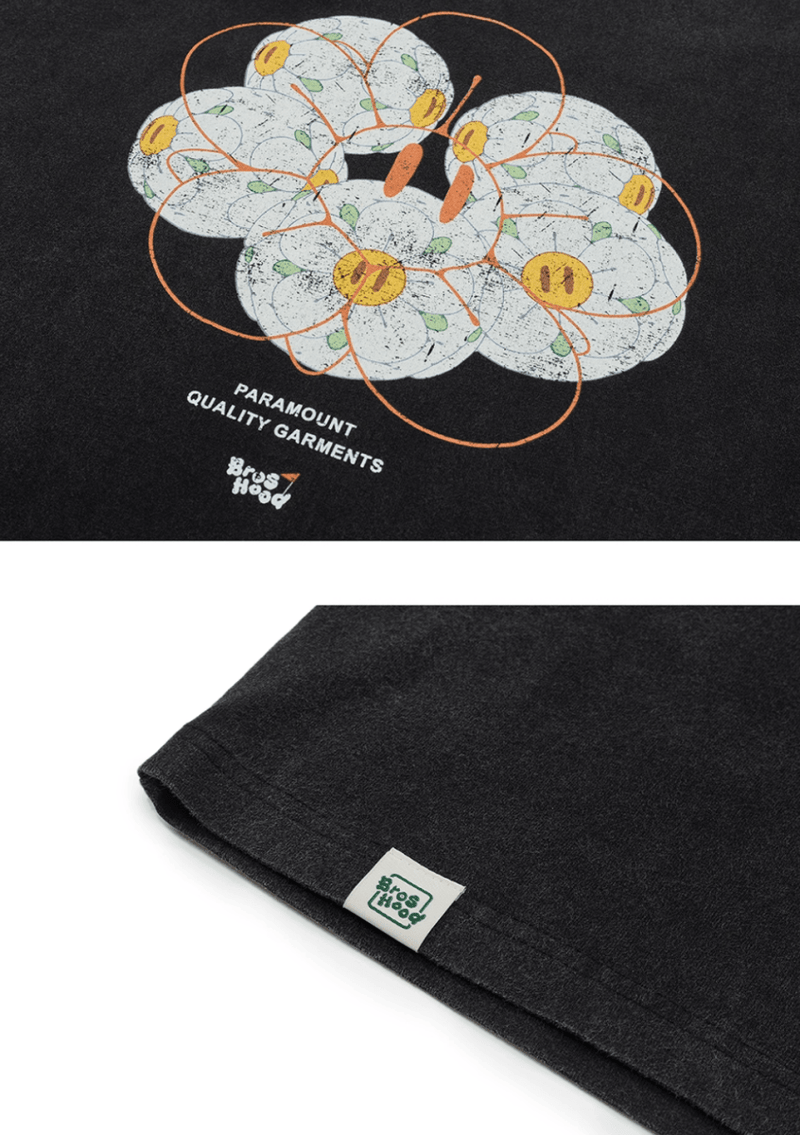 Vintage flower ball print T-shirt N5615 - ファッション通販NNine（ナイン）