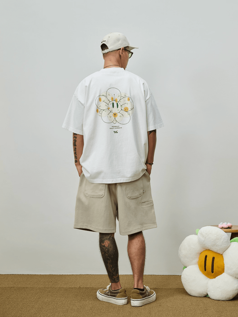 Vintage flower ball print T-shirt N5615 - ファッション通販NNine（ナイン）