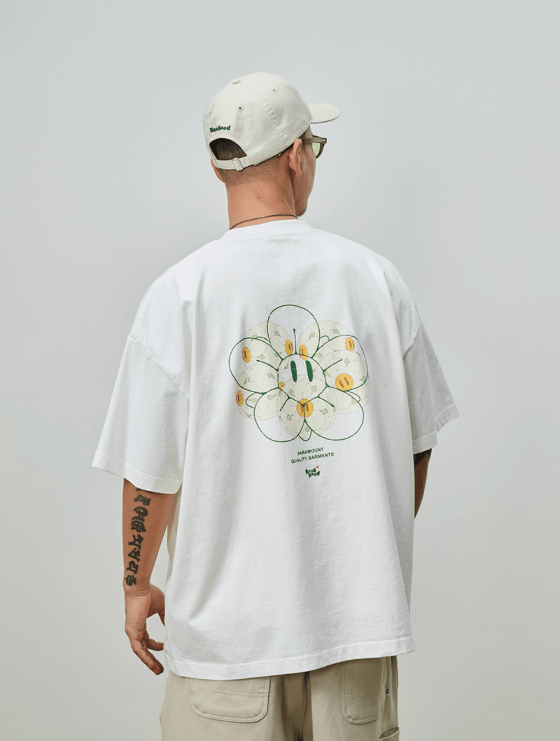 Vintage flower ball print T-shirt N5615 - ファッション通販NNine（ナイン）