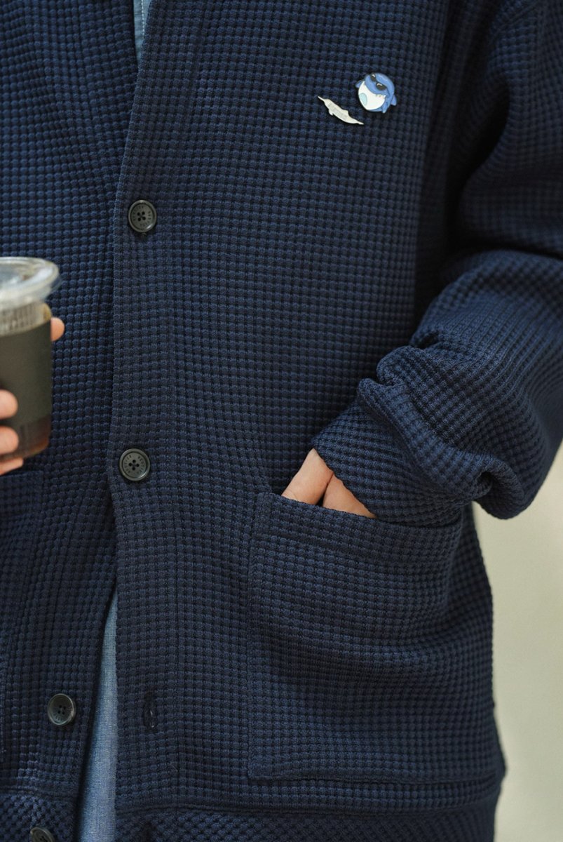 waffle cardigan / ソロテックスワッフルニットカーディガン N4484