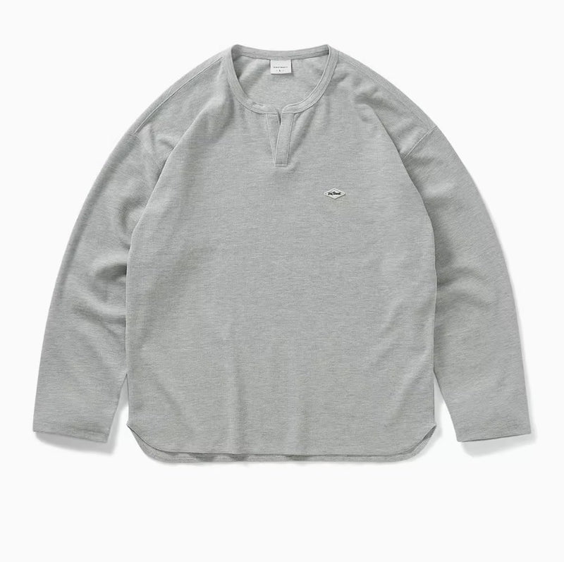 waffle henley collar sweatshirt / ワッフルヘンリーネックロンT N4108 - NNine