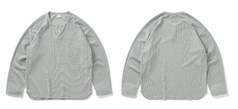 waffle henley collar sweatshirt / ワッフルヘンリーネックロンT N4108 - NNine