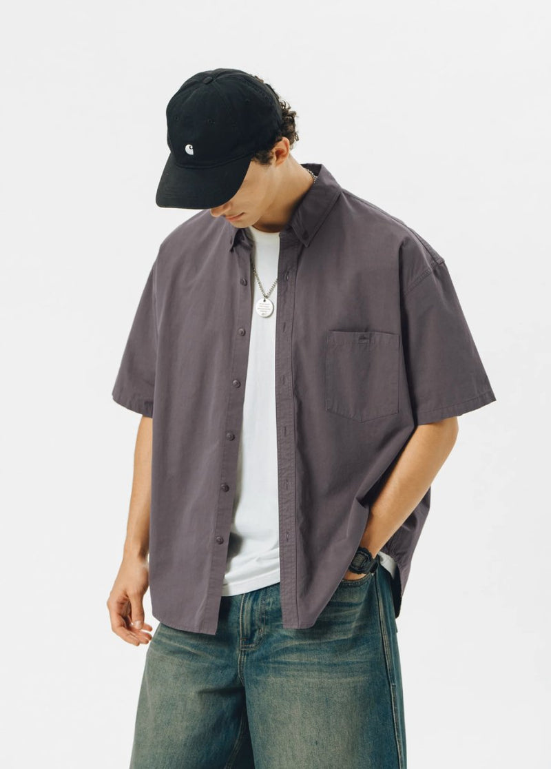 wash collar casual shirt / ウォッシュ加工シャツ N4019 - NNine