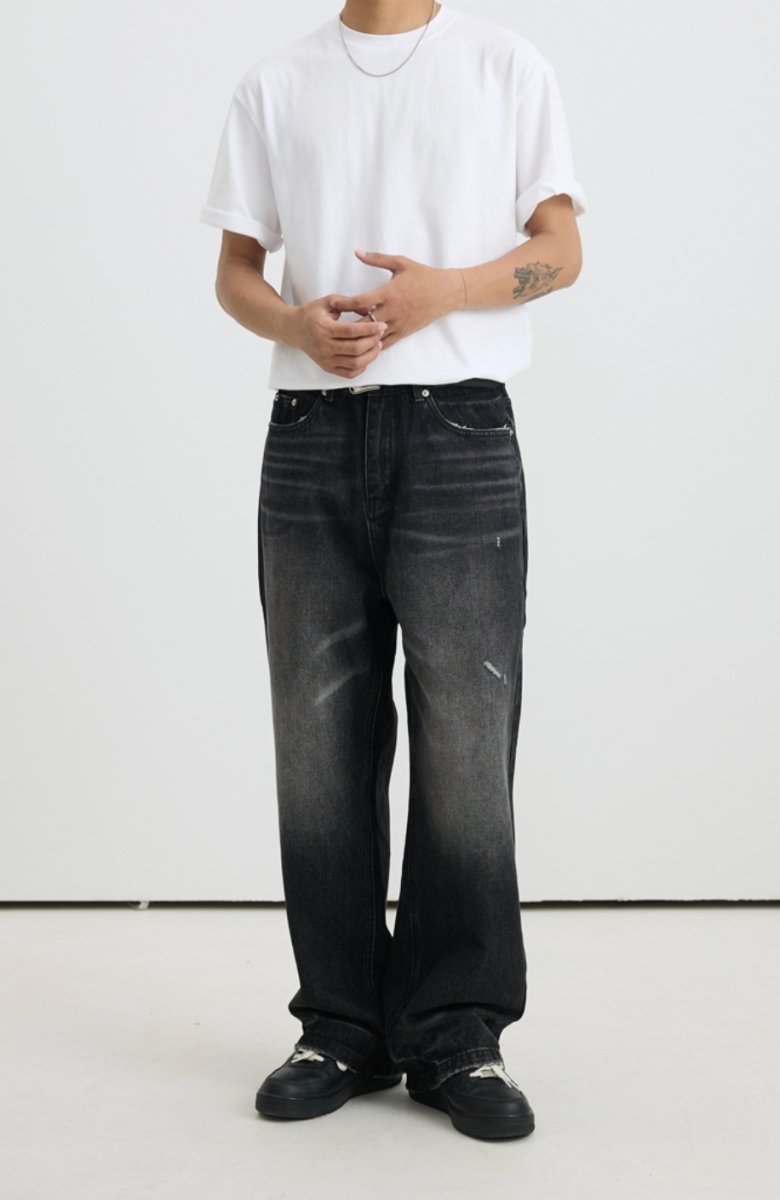 Washed denim distressed pants N4632 - NNine