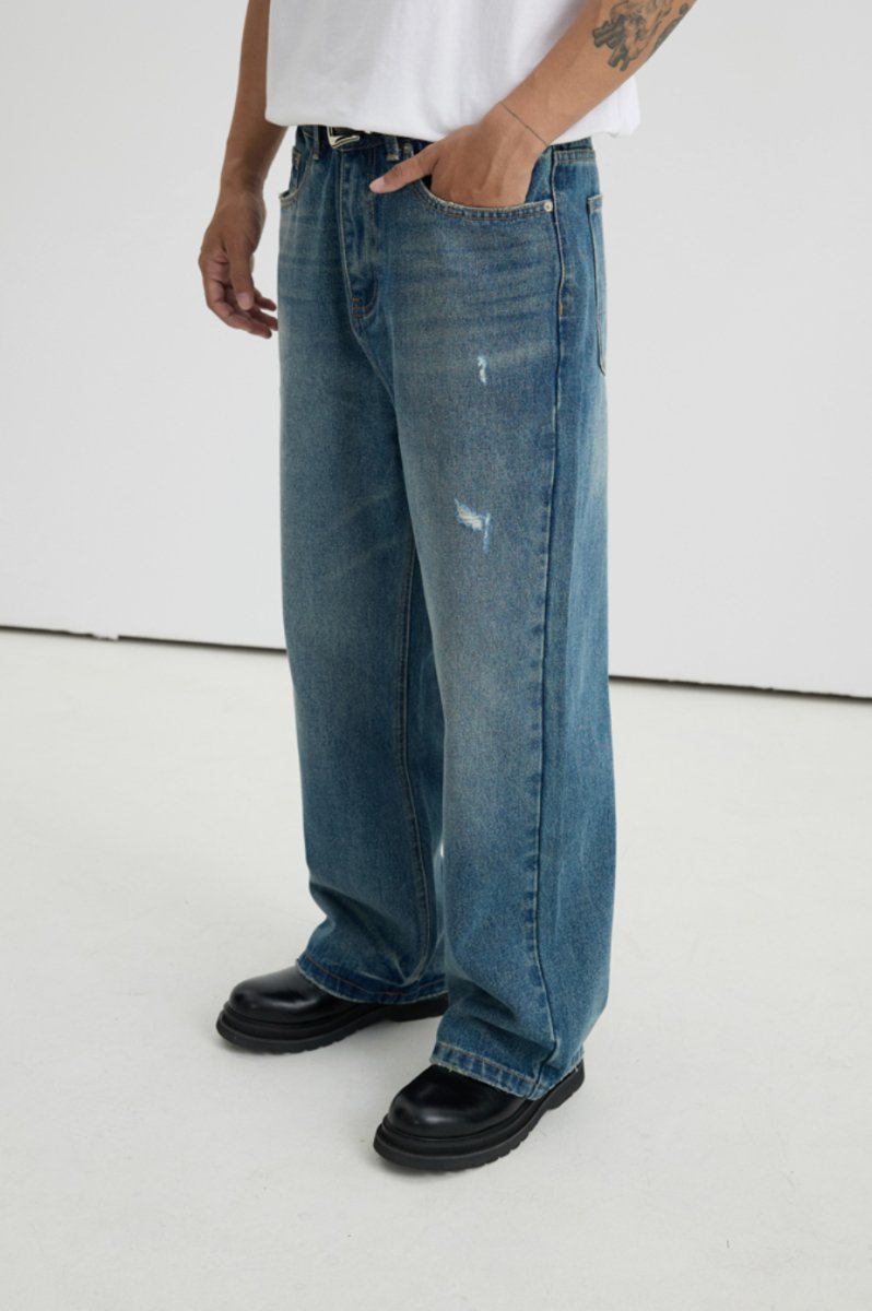Washed denim distressed pants N4632 - NNine
