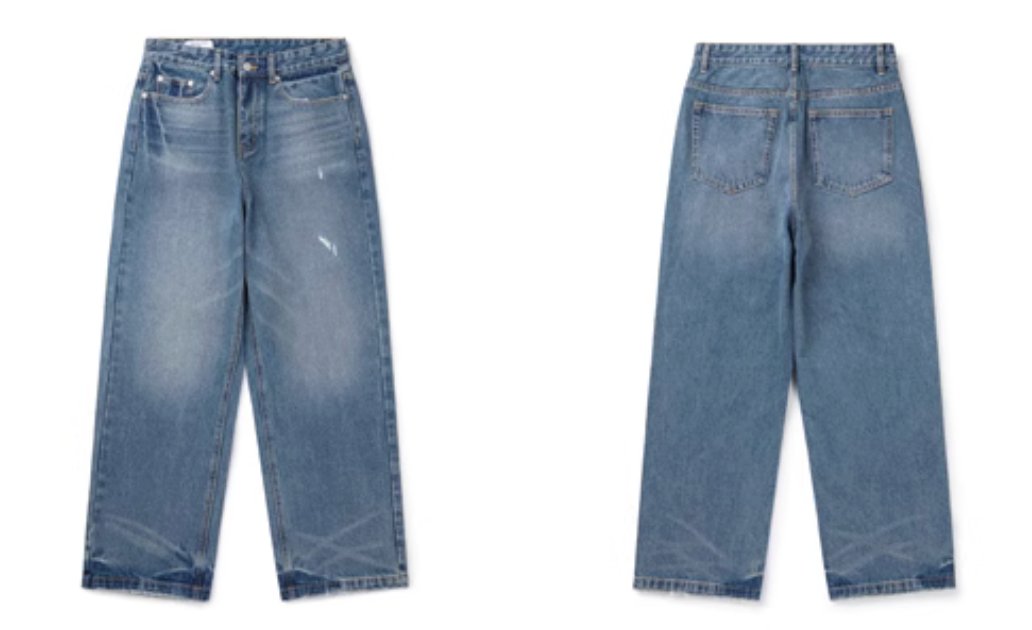 Washed denim distressed pants N4632 - NNine