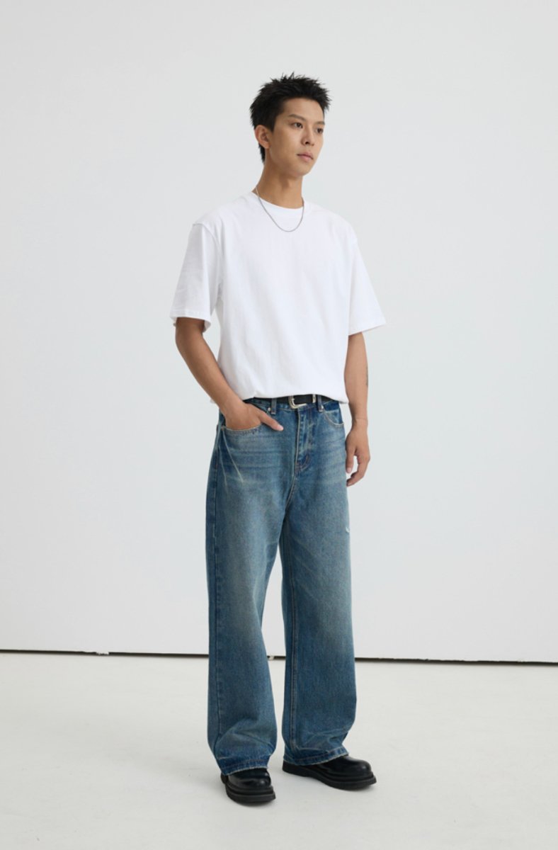 Washed denim distressed pants N4632 - NNine