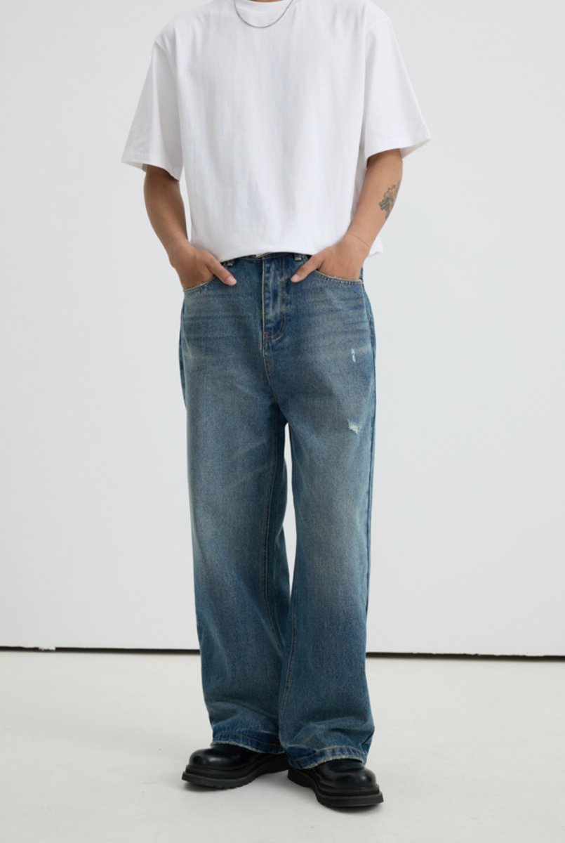 Washed denim distressed pants N4632 - NNine
