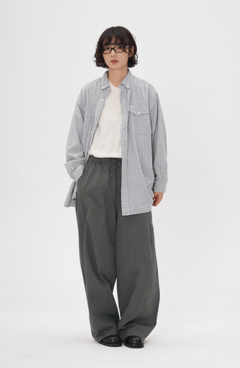ドローストリング・ベイカーワイドパンツ / Washed pants N5608 - ファッション通販NNine（ナイン）