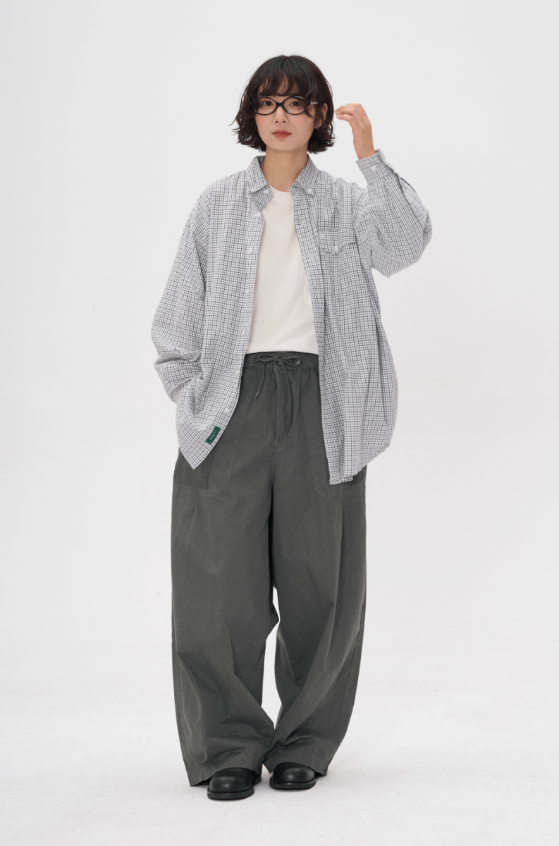 ドローストリング・ベイカーワイドパンツ / Washed pants N5608 - ファッション通販NNine（ナイン）