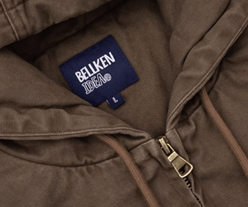 COWBOY HOODIE アリソンブラウン 中綿入り】washed zip hoodie N4560