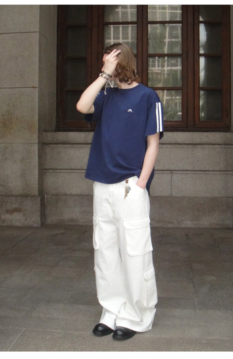 white cargo pants N3738 - NNine