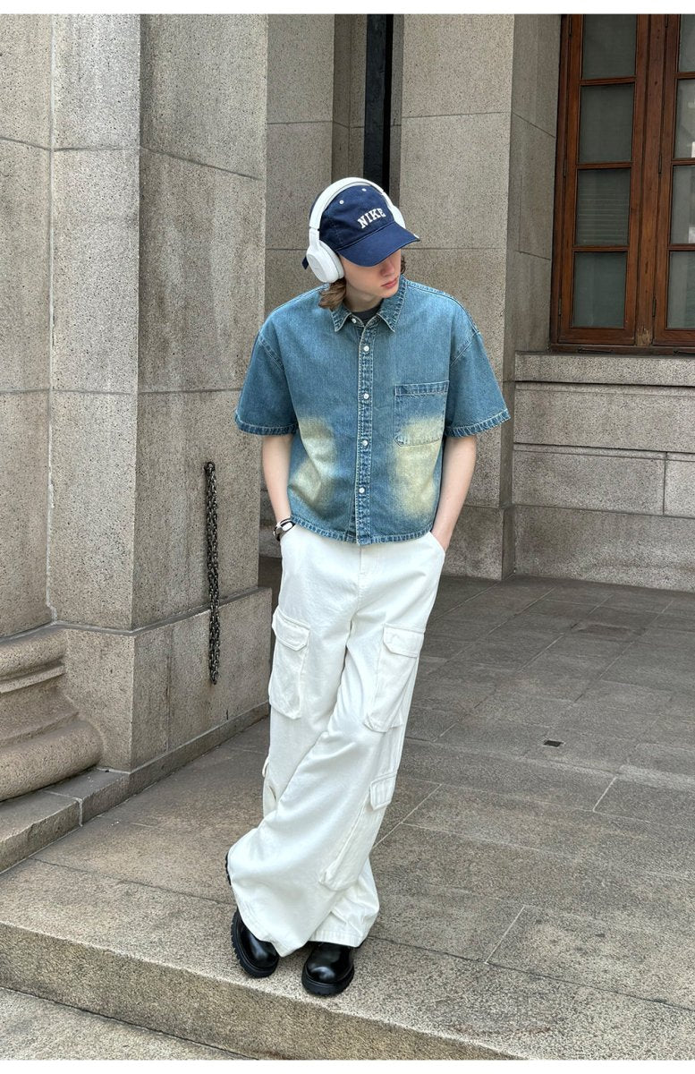 white cargo pants N3738 - NNine