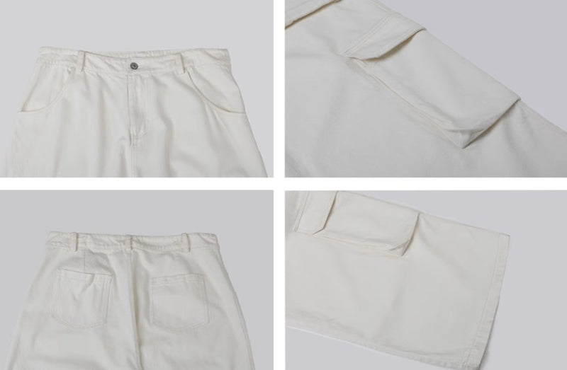 white cargo pants N3738 - NNine