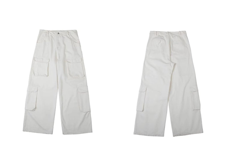 white cargo pants N3738 - NNine