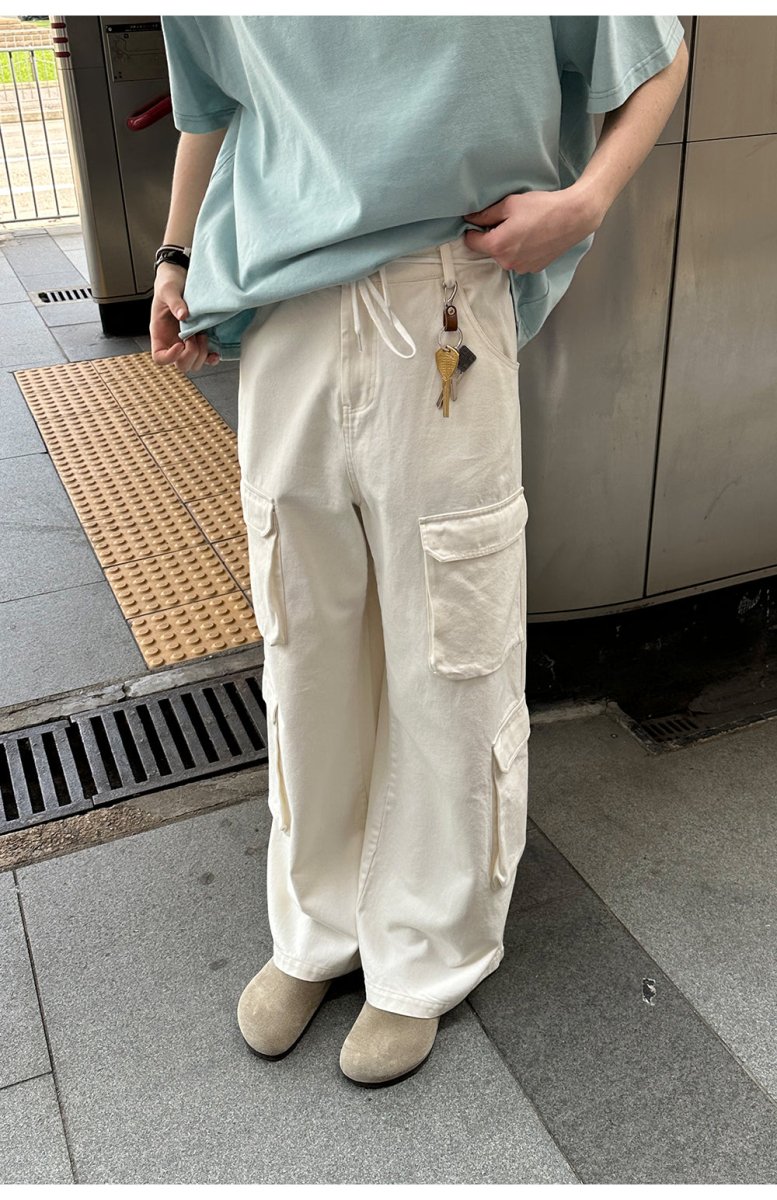 white cargo pants N3738 - NNine