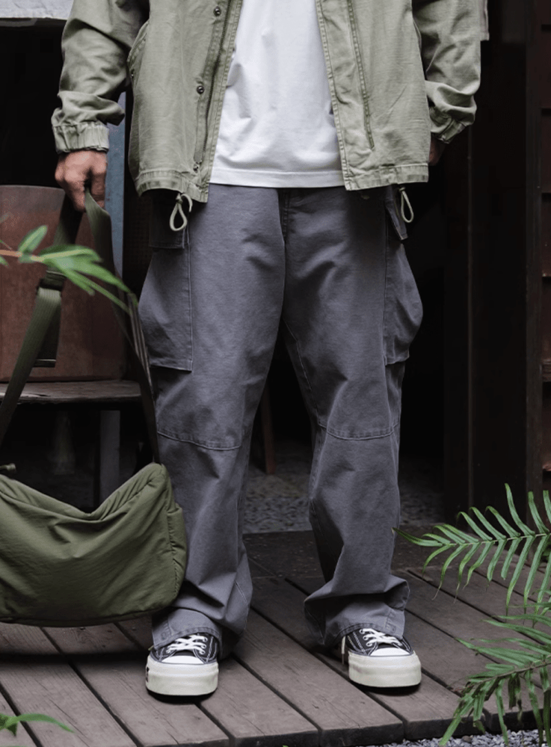 ウォッシュ加工ワイドカーゴパンツ / WIDE CARGO PANTS N4538 - ファッション通販NNine（ナイン）