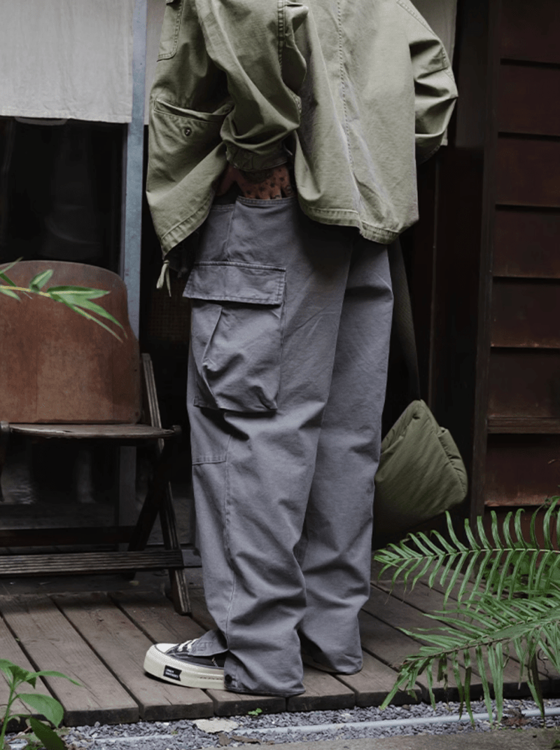 ウォッシュ加工ワイドカーゴパンツ / WIDE CARGO PANTS N4538 - ファッション通販NNine（ナイン）
