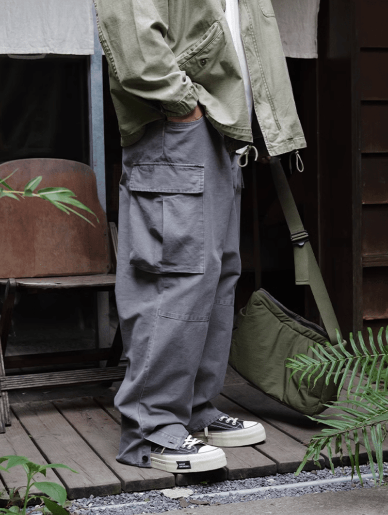 ウォッシュ加工ワイドカーゴパンツ / WIDE CARGO PANTS N4538 - ファッション通販NNine（ナイン）