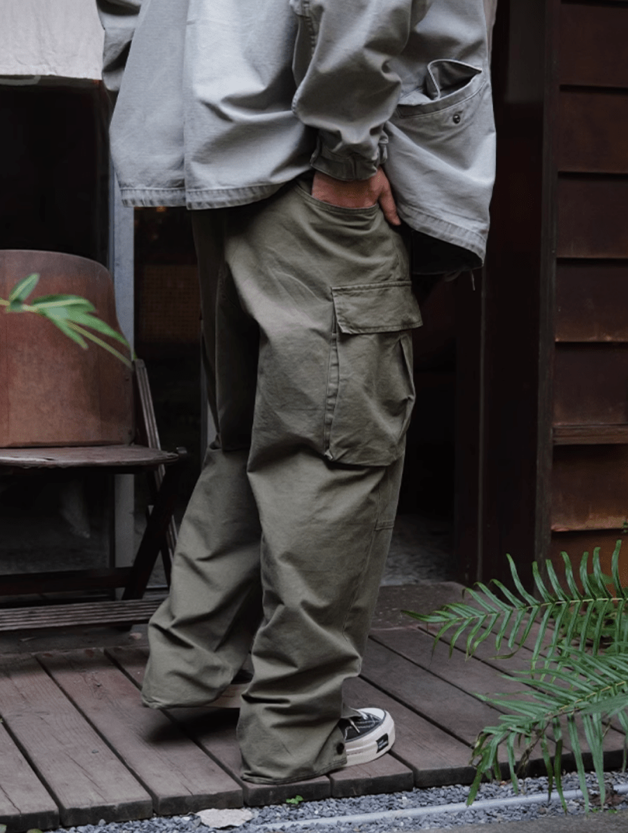 ウォッシュ加工ワイドカーゴパンツ / WIDE CARGO PANTS N4538 - ファッション通販NNine（ナイン）