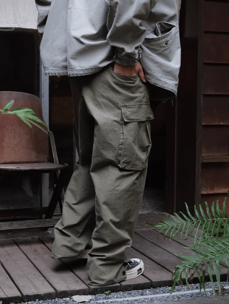 ウォッシュ加工ワイドカーゴパンツ / WIDE CARGO PANTS N4538 - ファッション通販NNine（ナイン）
