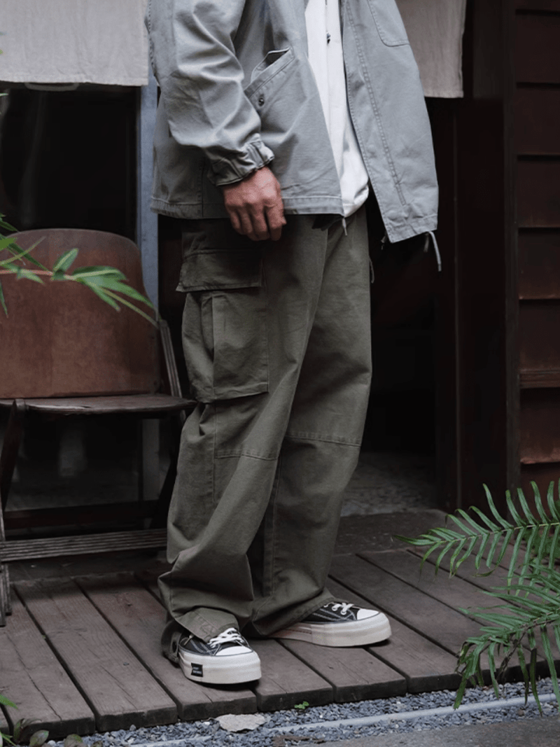 ウォッシュ加工ワイドカーゴパンツ / WIDE CARGO PANTS N4538 - ファッション通販NNine（ナイン）