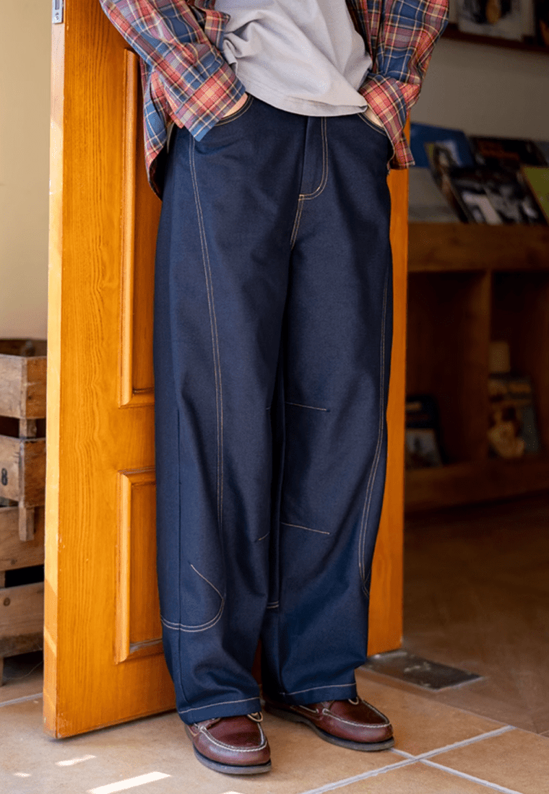 wide leg navy pants N5089 - NNine