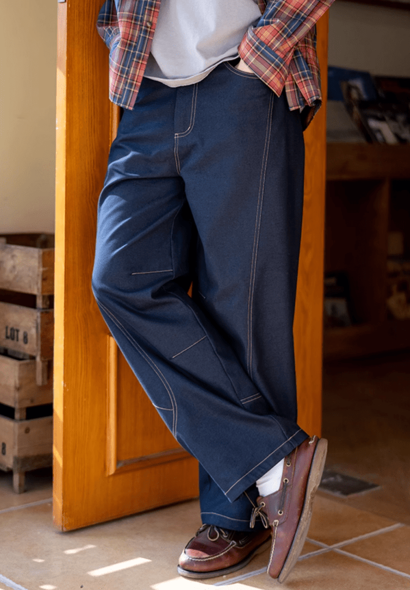 wide leg navy pants N5089 - NNine