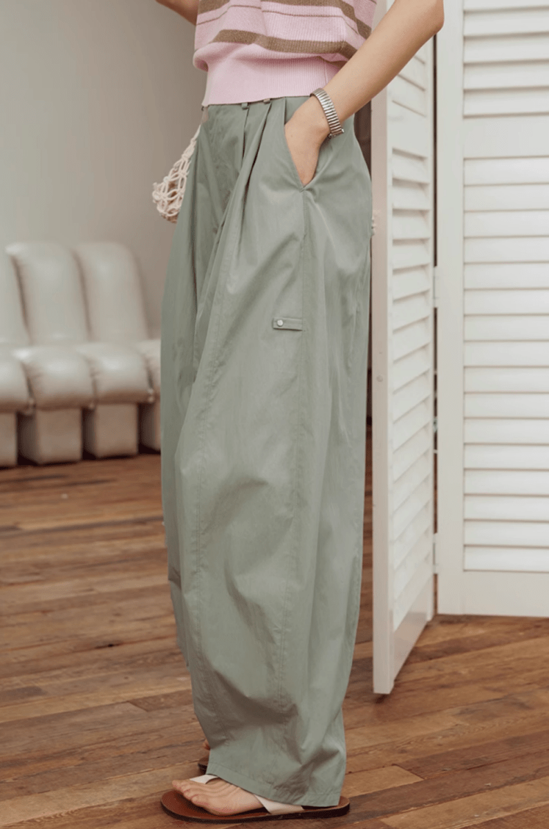 コットンナイロン タック バルーンワイドパンツ / wide pants N5597 - ファッション通販NNine（ナイン）