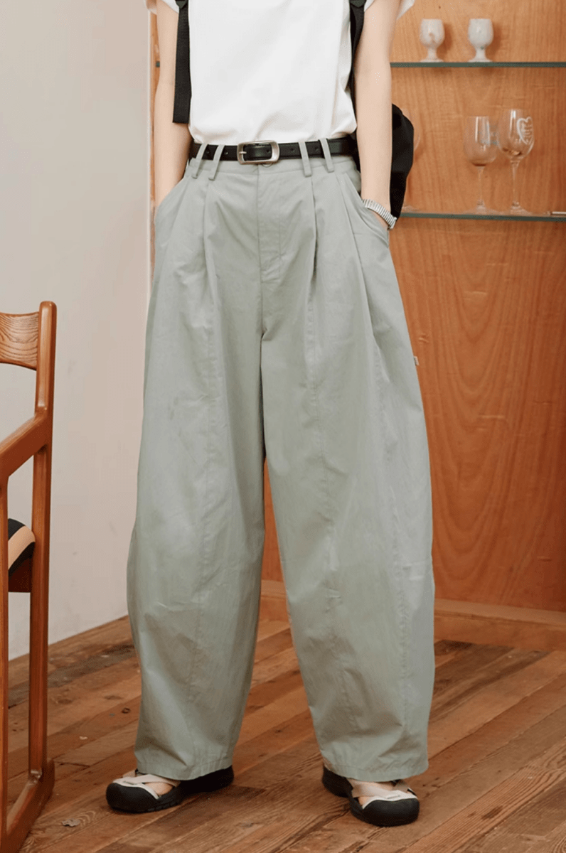 コットンナイロン タック バルーンワイドパンツ / wide pants N5597 - ファッション通販NNine（ナイン）
