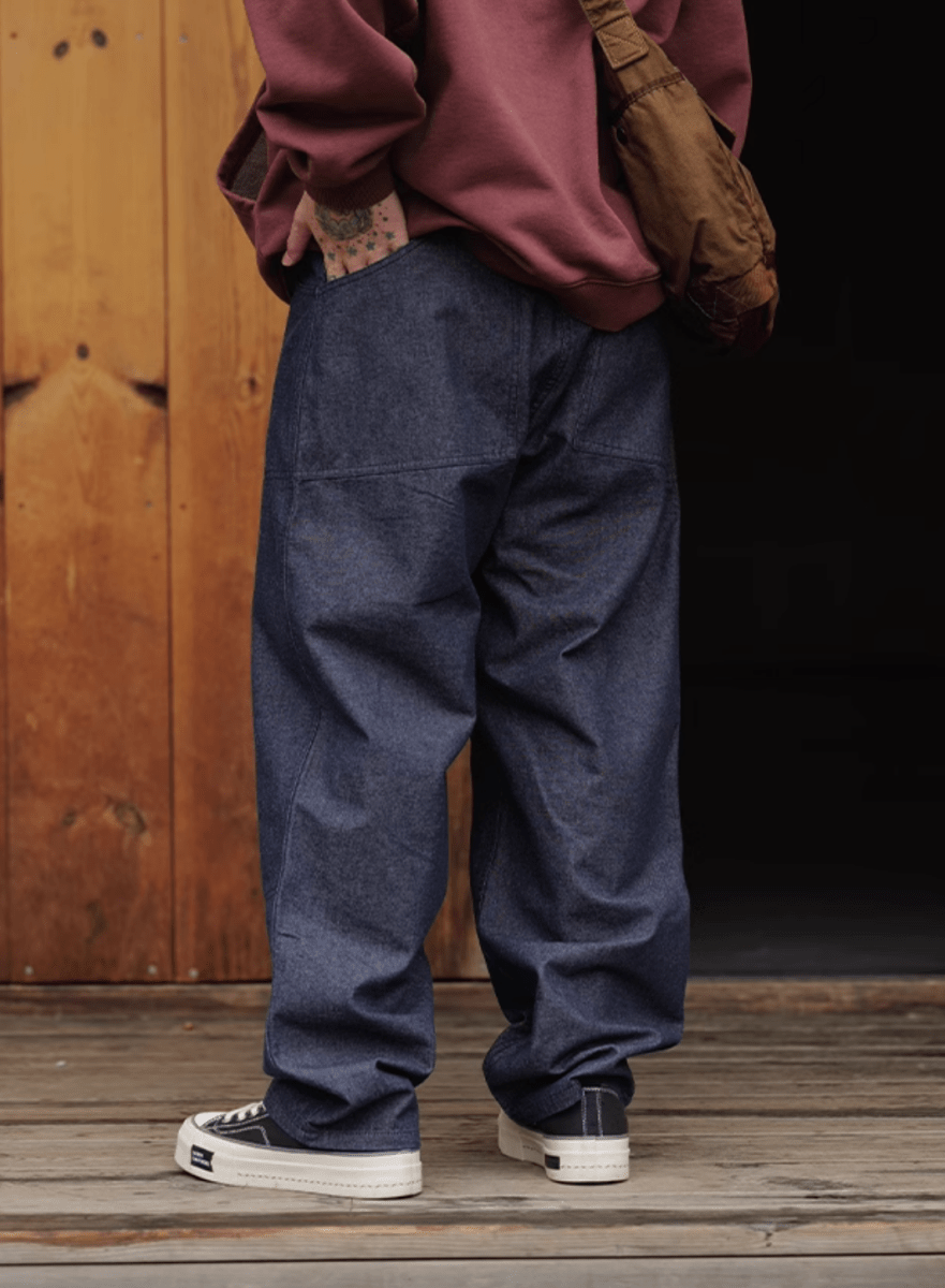 wide straight denim pants   N5042