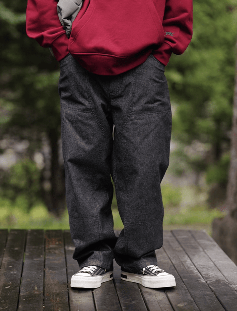 wide straight denim pants N5042 - ファッション通販 NNine(ナイン)