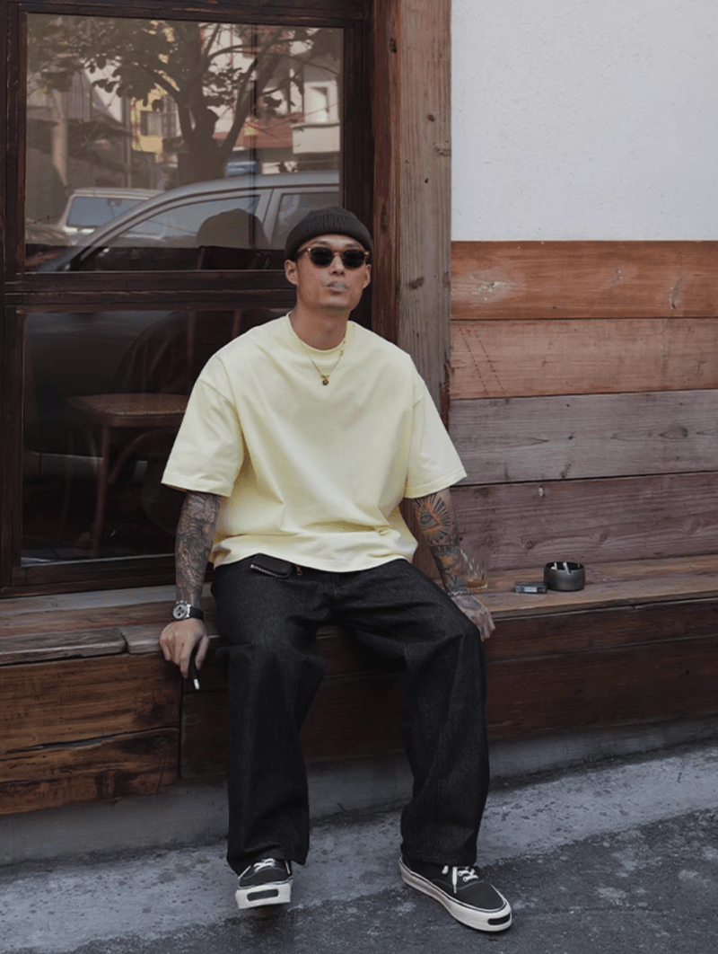 wide straight denim pants N5042 - ファッション通販 NNine(ナイン)