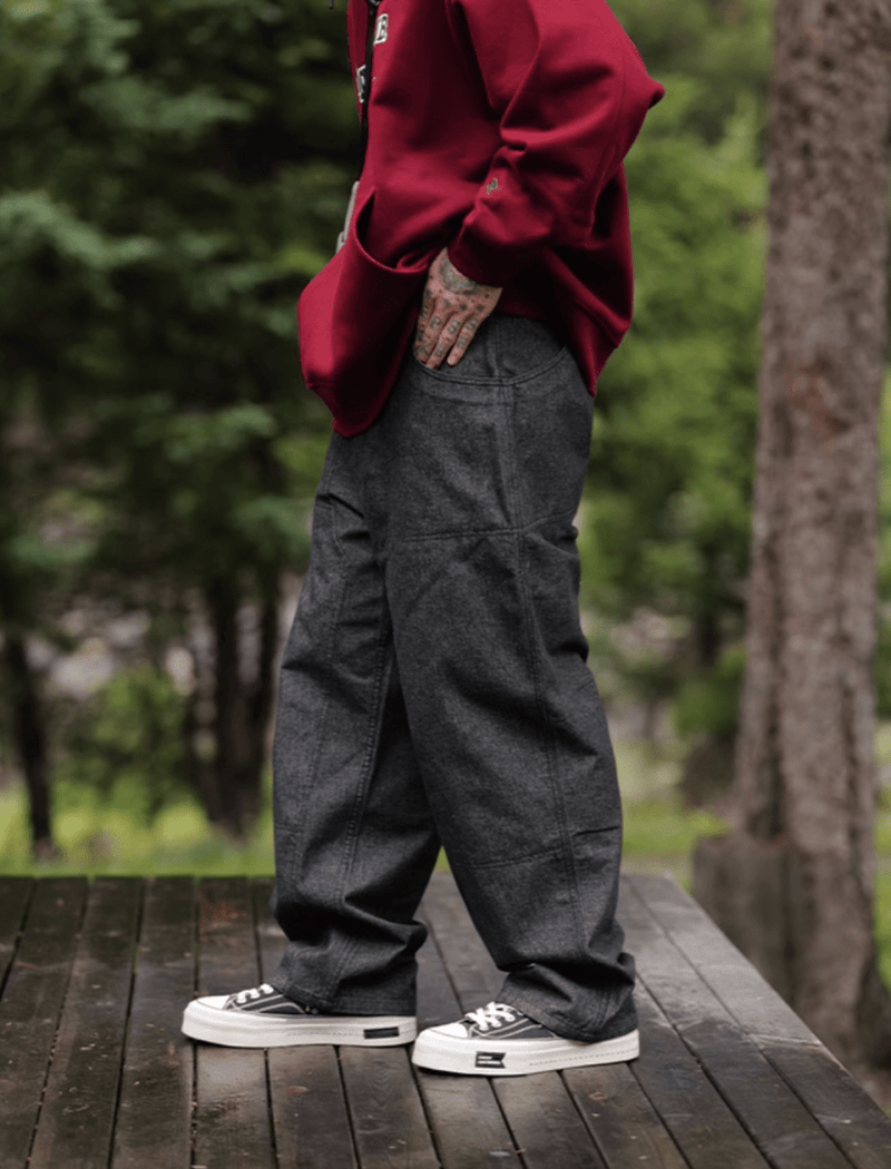 wide straight denim pants N5042 - ファッション通販 NNine(ナイン)
