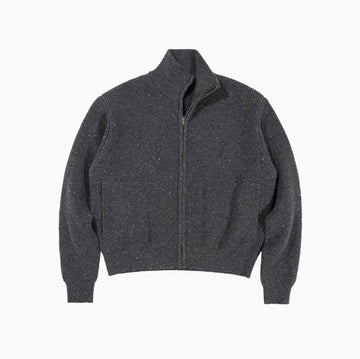 WOOL BLEND KNIT ZIP JACKET / ウールブレンド短丈ニットジャケット 