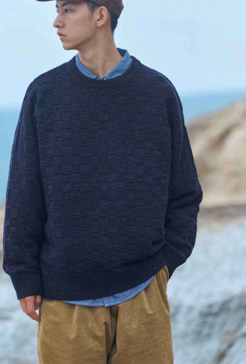 【テック繊維】wool knit sweater N4533 - NNine