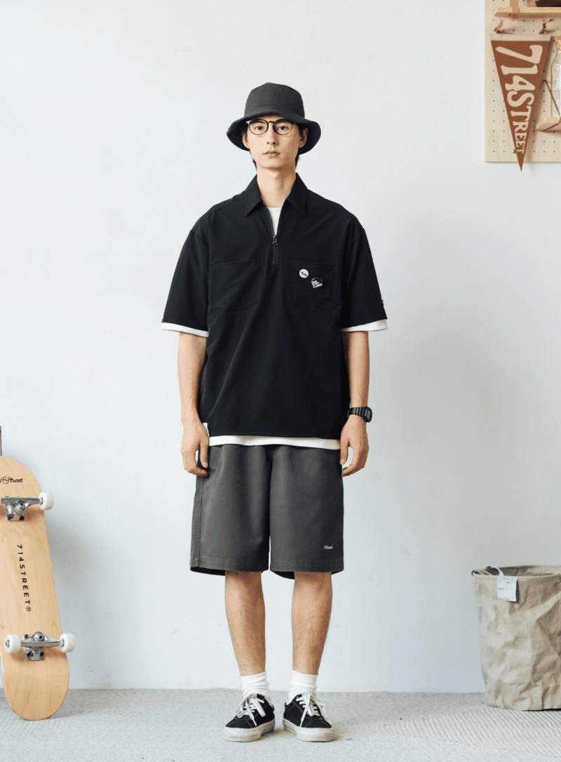 全方位ストレッチ ハーフジップシャツ 軽量 速乾 YKKジップ / Stretch Polo N5387 - メンズファッション通販 NNine(ナイン)