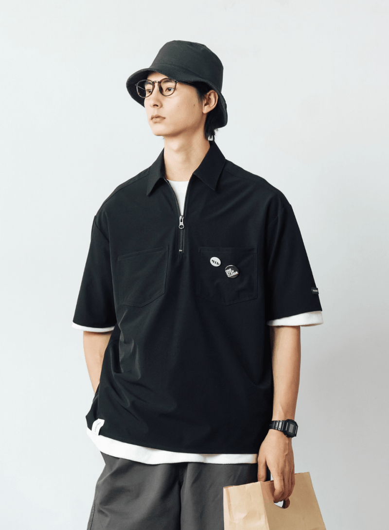 全方位ストレッチ ハーフジップシャツ 軽量 速乾 YKKジップ / Stretch Polo N5387 - メンズファッション通販 NNine(ナイン)