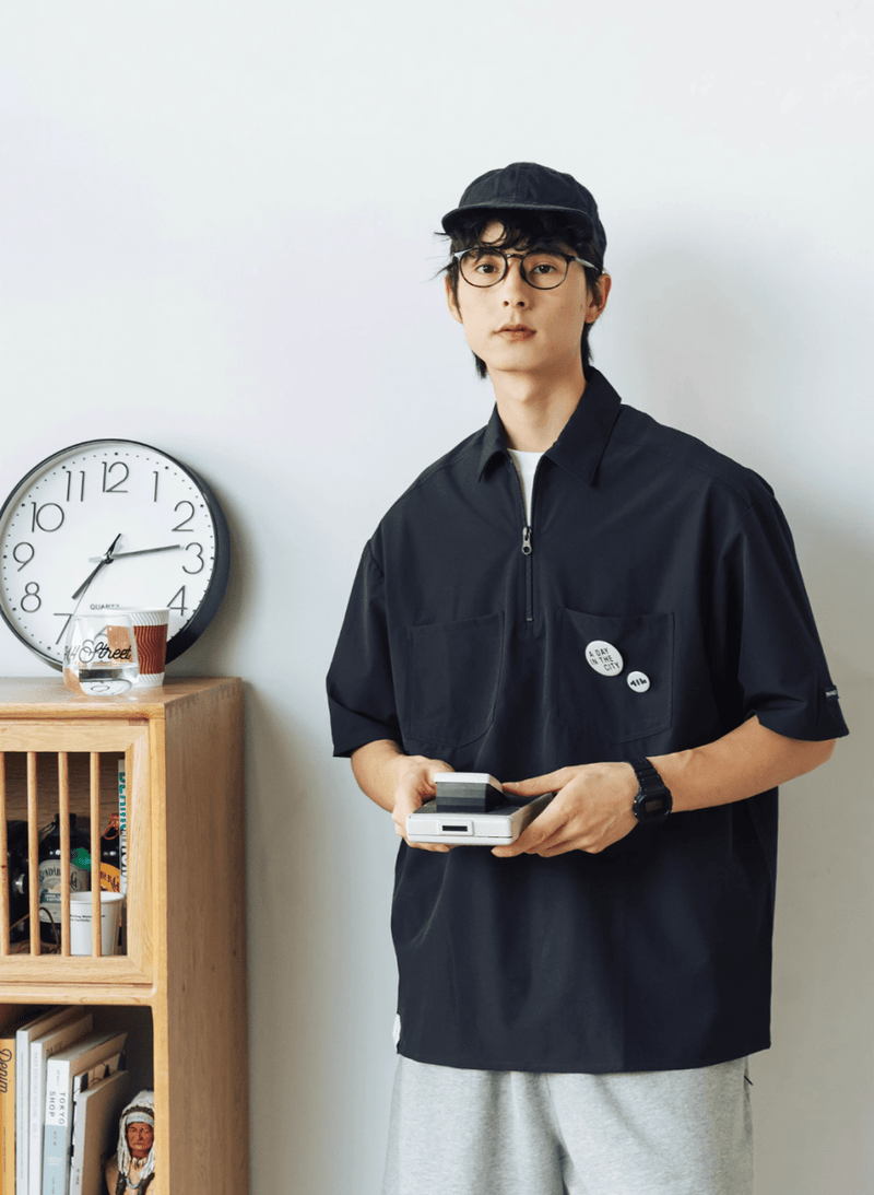 全方位ストレッチ ハーフジップシャツ 軽量 速乾 YKKジップ / Stretch Polo N5387 - メンズファッション通販 NNine(ナイン)