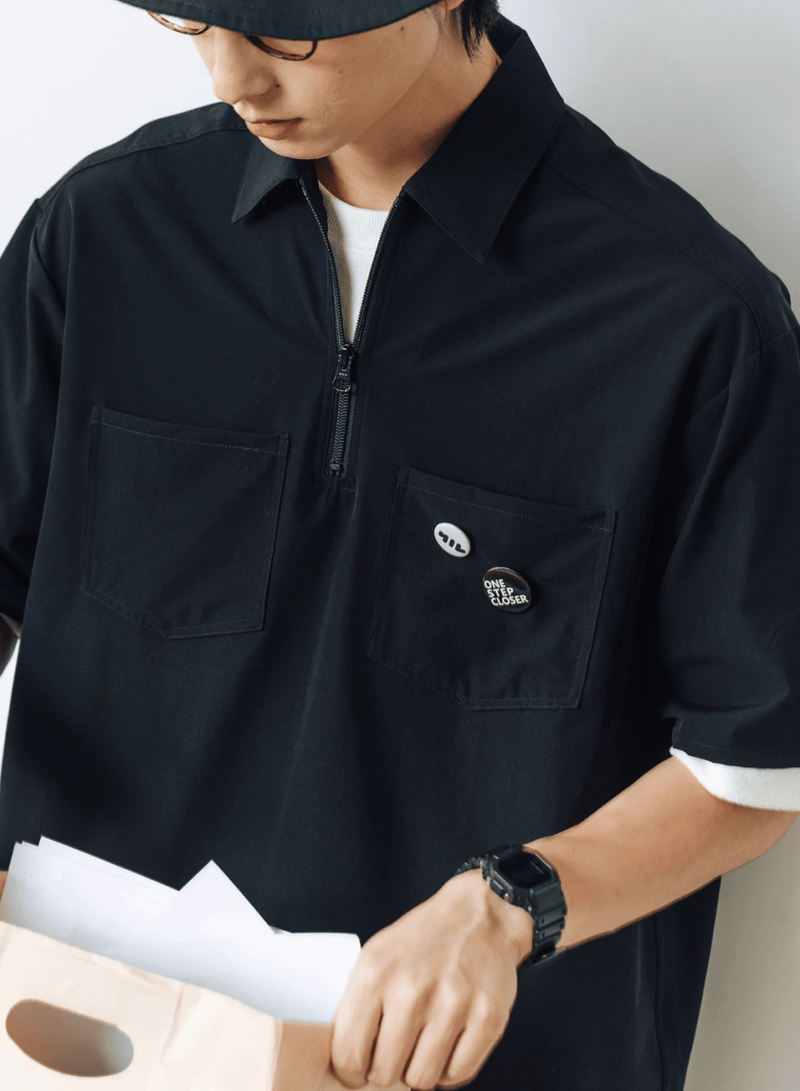 全方位ストレッチ ハーフジップシャツ 軽量 速乾 YKKジップ / Stretch Polo N5387 - メンズファッション通販 NNine(ナイン)
