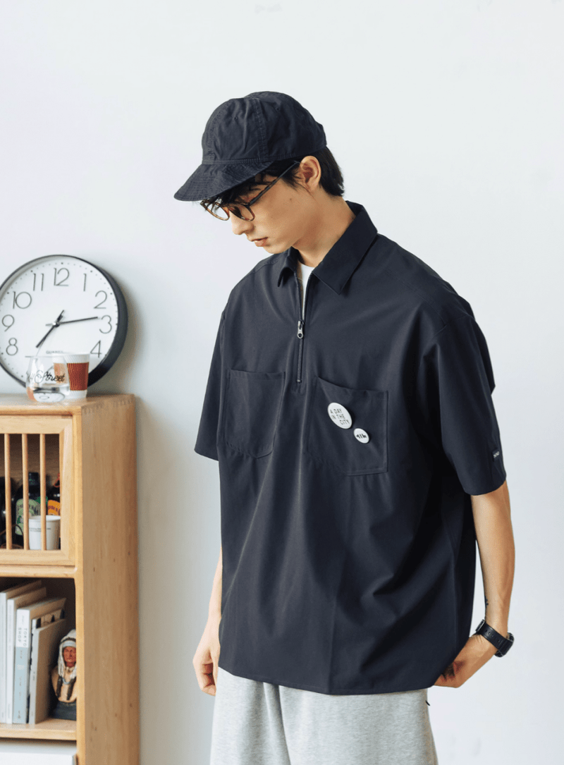 全方位ストレッチ ハーフジップシャツ 軽量 速乾 YKKジップ / Stretch Polo N5387 - メンズファッション通販 NNine(ナイン)