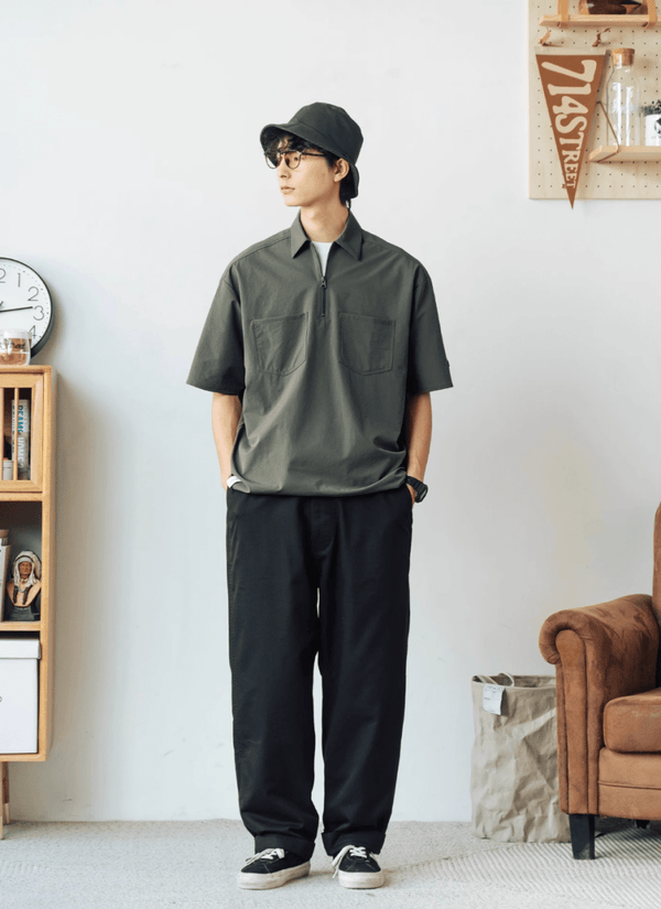 全方位ストレッチ ハーフジップシャツ 軽量 速乾 YKKジップ / Stretch Polo N5387 - メンズファッション通販 NNine(ナイン)