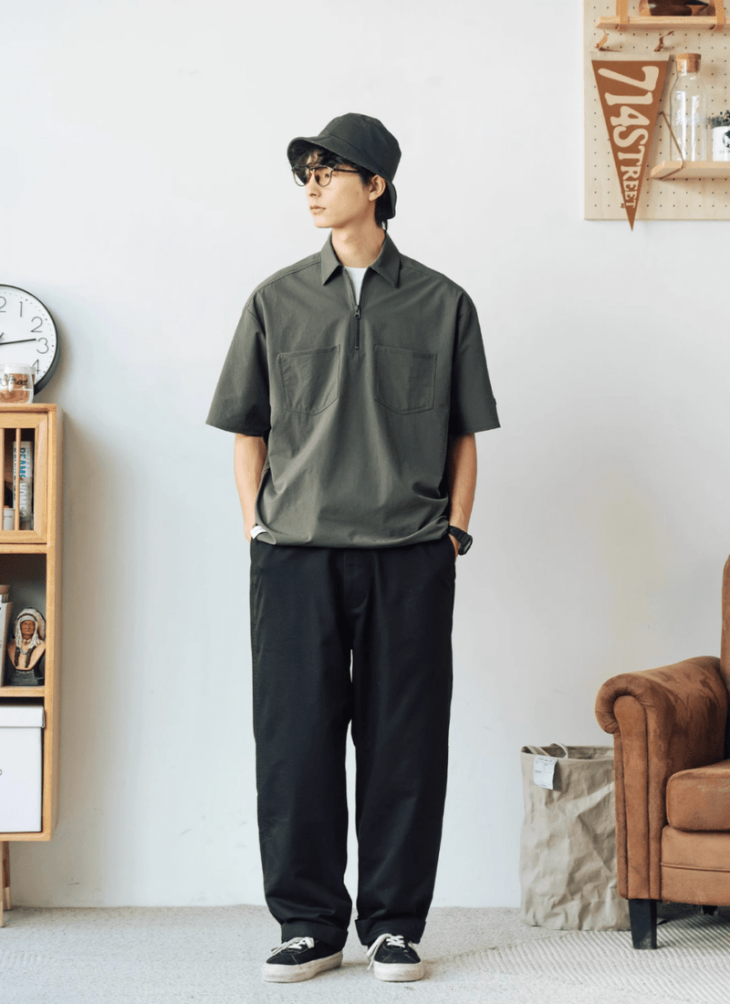 全方位ストレッチ ハーフジップシャツ 軽量 速乾 YKKジップ / Stretch Polo N5387 - メンズファッション通販 NNine(ナイン)